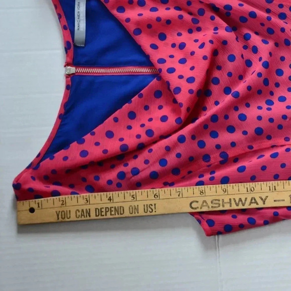 Pink Polka  Dot Lined Dress - Picture 9 of 10